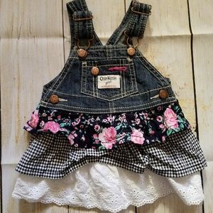 Girl's Oshkosh Bgosh Overall Tiered Dress Vesback